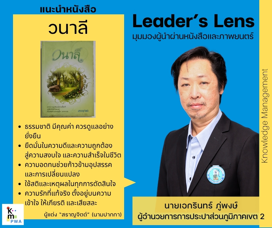 Leader’s Lens : นายเอกรินทร์ ภู่พงษ์ ผู้อำนวยการการประปาส่วนภูมิภาคเขต 2